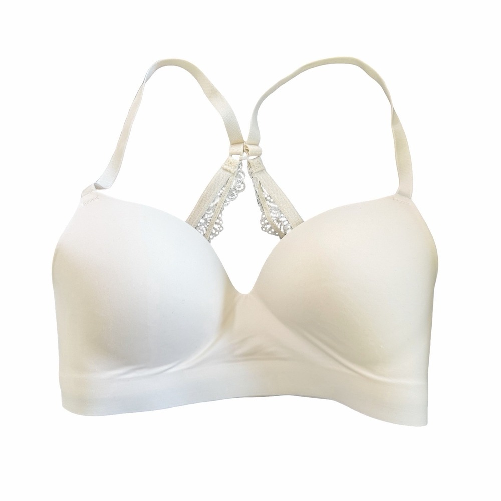 Soma Enbliss Luxe Wireless J Hook T-Shirt Bra Size 32C Ivory Full Coverage